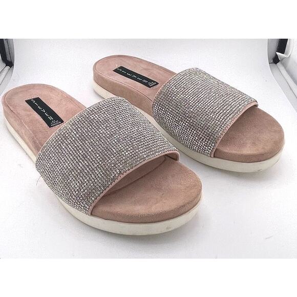 Steven by Steve Madden Saunders Rhinestone Slip On Sandals Size 8.5M - Picture 5 of 7